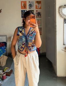 Boho Patchwork Sleeveless Jacket