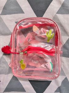 Cute Clear Pink Mini Backpack