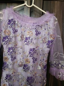 Lilac Embroidered Eid Dress Set
