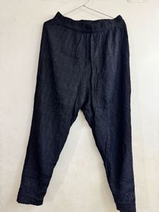 Embroidered Navy Blue Palazzos