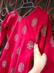 Pure Red Beautiful Kurta With Churidr Nd Dupata♥♥️