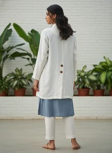 Stylish White Linen Jacket