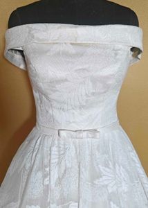 White Bridal Lehenga with Leaf Pattern