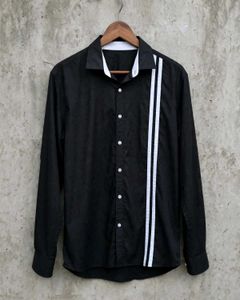 Classic Black Shirt with White Stripes
