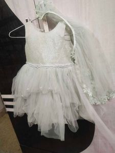 Beautiful Sparkle With Beads Green Frock