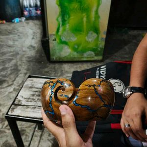 Handmade wooden Bowl with Resin Art engraved