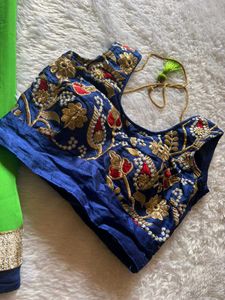 Elegant Green &amp; Blue Saree🥰