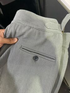 Men’s Ribbed Knit Trouser – Light Grey