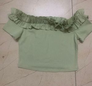 Cute Ruffled Off-Shoulder Top