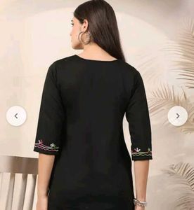 Embroidered Black Kurta