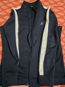Men's Navy Zip-Up Track Jacket