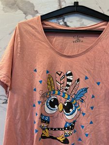 Cute Owl Graphic T-Shirt, Bust-38/40