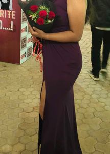 Elegant Purple Ruched Maxi Dress