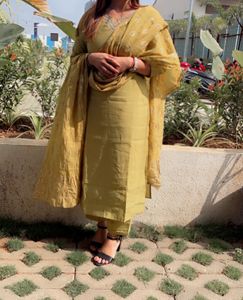 Mustard Colour Kurta Set
