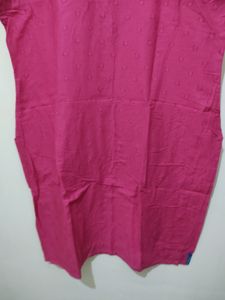 Aaboli Pink Polka Dot Kurta With Sequined Work
