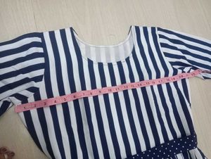 Blue White Striped Maxi Dress -XL