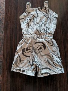 Cute Bear Print Baby Girl Jumpsuit