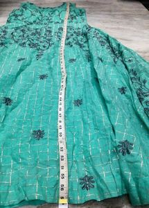 Green Embroidered Anarkali Dress