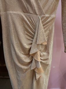 Elegant Gold Shimmer Party Dress