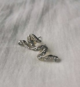 Sparkling Snake Design Stud Earrings
