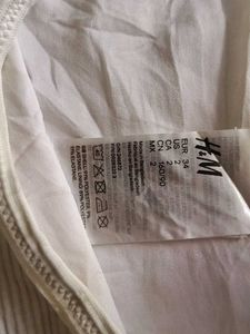 H&amp;M White Ribbed Bikini Bottom