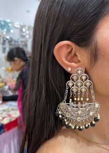 Designer Oxidized Jhumka Earrings