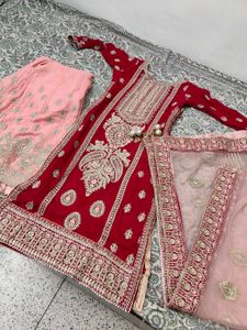 Exquisite Red & Pink Embroidered Lehenga Choli