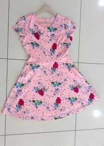 Pink Floral Fit & Flare Dress