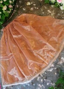 Elegant Organza fabric kids skirt without lining