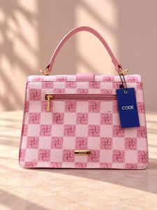 Chic Pink Plaid Handbag