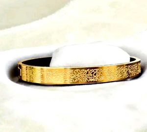 all man &amp; woman  Elegant Gold Engraved Cuff Bracel