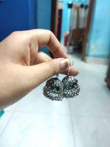 Combo Oxidized Silver Mirror Work Jewelry Set