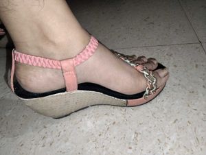 Pink Wedge Sandals