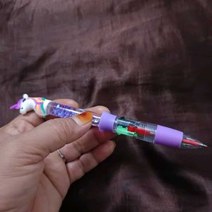 Unicorn 4-in-1 Multicolor Pen with Glitter Liquid