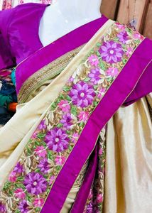 Elegant Embroidered Silk Saree