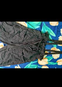 Black suspender pant