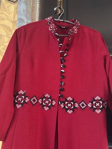 Elegant Red Embroidered Kurta
