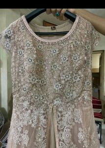 Shrug Pettern Layered Dimond Work Gown