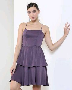 Chic Purple Tiered Mini Dress
