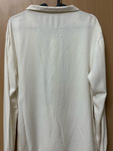 white Embroidered Button-Up Shirt