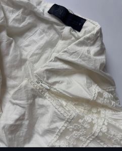 Zara White lace bubble skirt