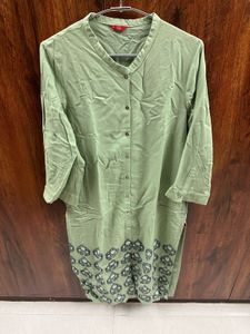 Green Printed Kurta