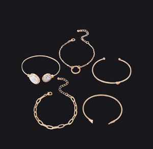 Boho Geometric &amp; Marble Bracelet Set of 5