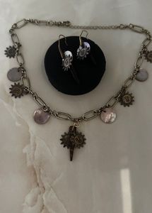 Artistic abalone neklace and earings set