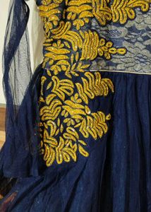 Navy Blue Anarkali Gown With Attatch Dupatta