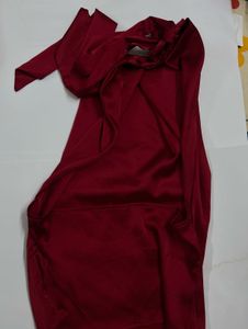 Burgundy Open Back Halter Top