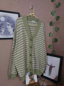 Striped V-Neck Cardigan