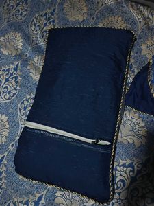 Elegant Blue Damask Bedding Set