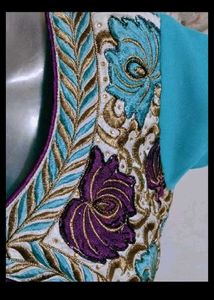 Stunning Blue Anarkali Gown with Embroidery