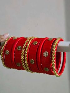 ❤️Vibrant Red Silk Thread Bangles